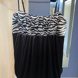 Silk zebra print tank top